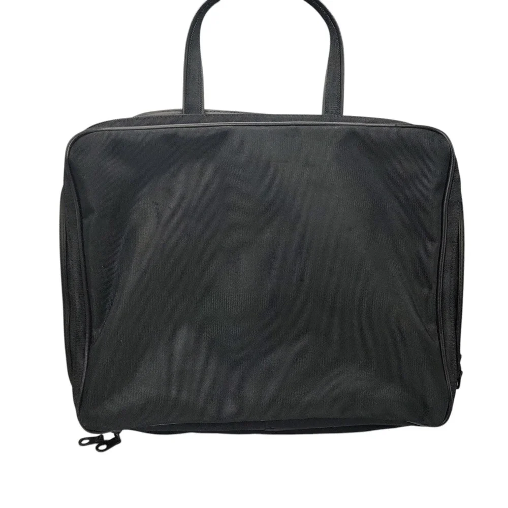 Modella‎ Travel Bag Organizer Makeup Black Canvas Three Sections Multi Pockets